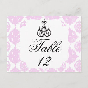 Elegant wedding table number postcard