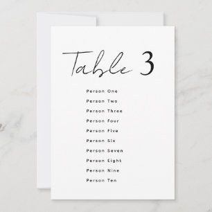 Elegant Wedding Table Number Script Seating Chart
