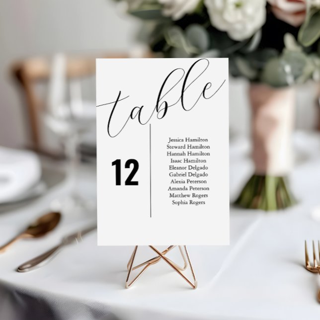 Elegant Wedding Table Number Seating Chart Cards (Elevate your wedding experience with our beautifully designed minimalist table number card.)