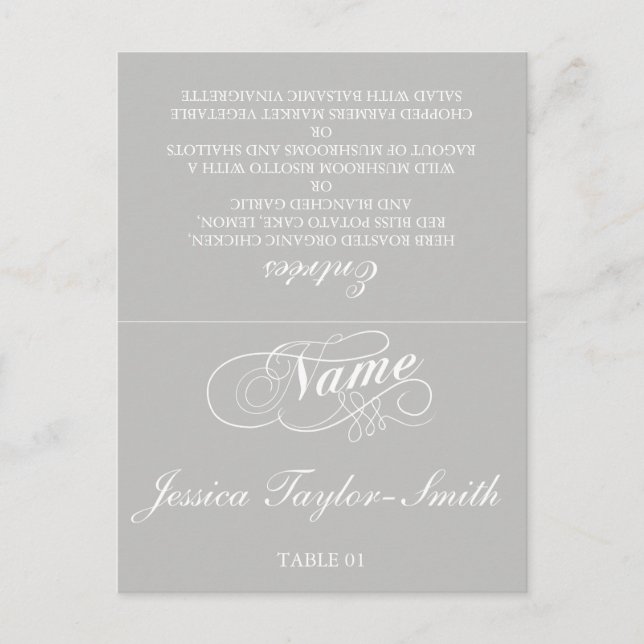 Elegant Wedding Table Place Cards | Any Colour (Front)