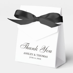 Elegant Wedding Thank You Black and White Favour Box