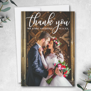 Elegant Wedding Thank You Bride and Groom Photo