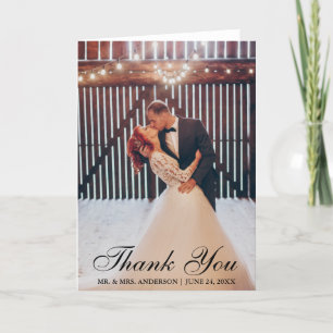 Elegant Wedding Thank You Bride Groom Photo Fold
