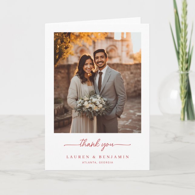 Elegant Wedding Thank You Card (Front)