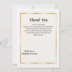 Elegant Wedding Thank You Card   Minimal Classic 