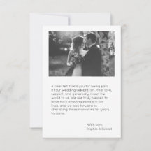 Elegant Wedding Thank You Card | Personalised