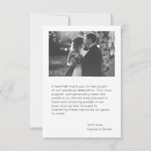 Elegant Wedding Thank You Card   Personalised 