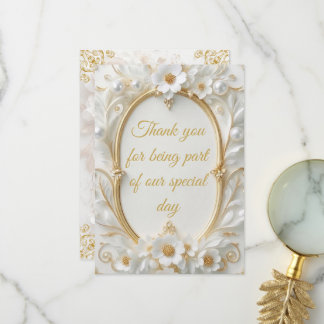 Elegant Wedding Thank You Card Template, Editable