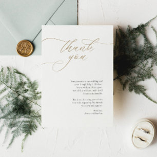 Elegant Wedding Thank You Card with Calligraphy