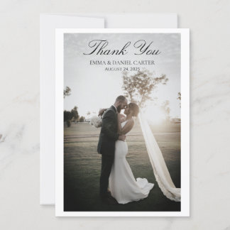 Elegant Wedding Thank You Card with Photo – Editab