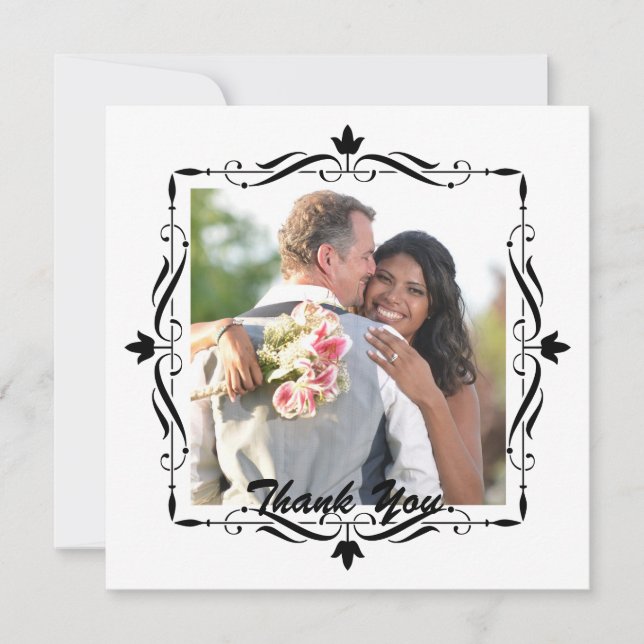 Elegant Wedding Thank You Custom Photo (Front)