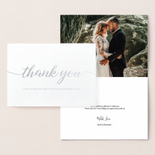 Elegant Wedding Thank You From New Mr. and Mrs. Foil Card