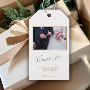 Elegant Wedding Thank you Personalizable Photo Gift Tags