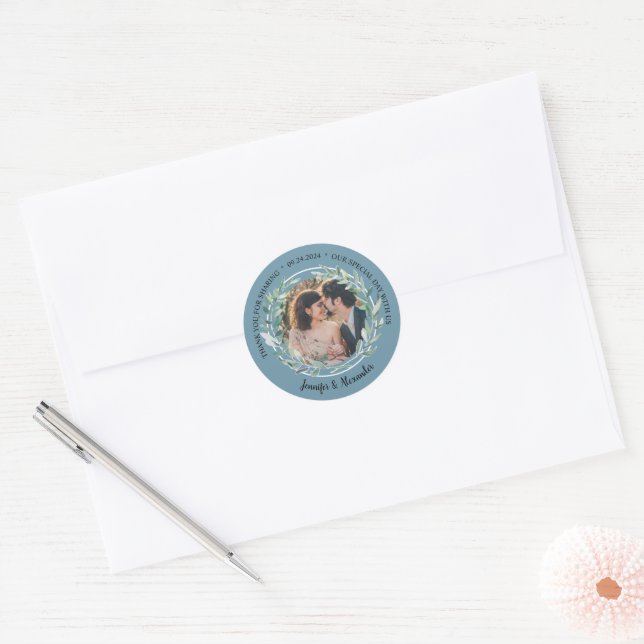 Elegant Wedding Thank You photo envelope seal (Envelope)