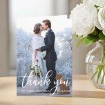 Elegant Wedding Thank You Photo Folded Card<br><div class="desc">Elegant Wedding Thank You Bride Groom Photo Folded Card</div>