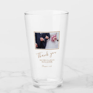 Elegant Wedding Thank you Photo Glass
