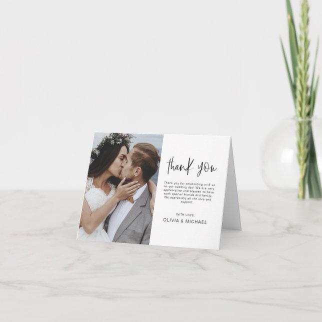 Elegant Wedding Thank You Photo Invitation (Front)