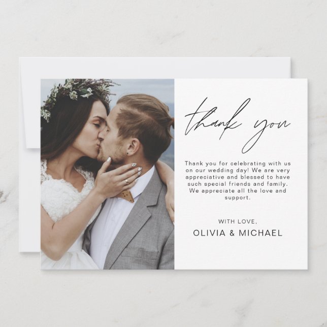 Elegant Wedding Thank You Photo Invitation (Front)