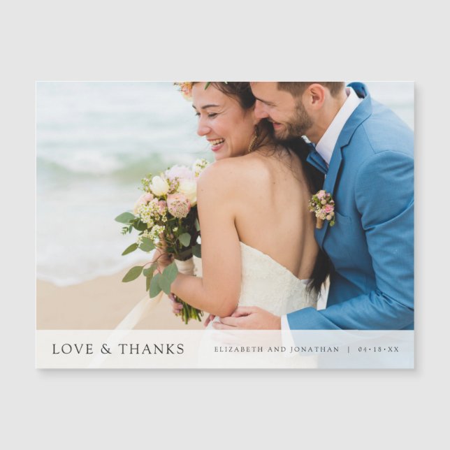 Elegant Wedding Thank You Photo Magnet (Front)