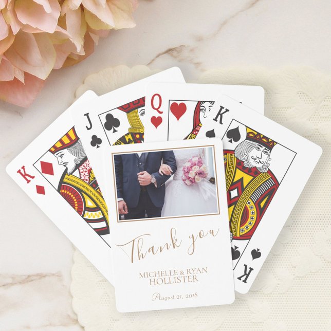 Elegant Wedding Thank you Photo Playing Cards (Creator Uploaded)