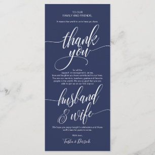 Elegant Wedding Thank you Place Setting Card