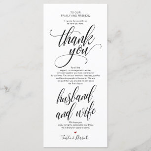 Elegant Wedding Thank you Place Setting Card v3