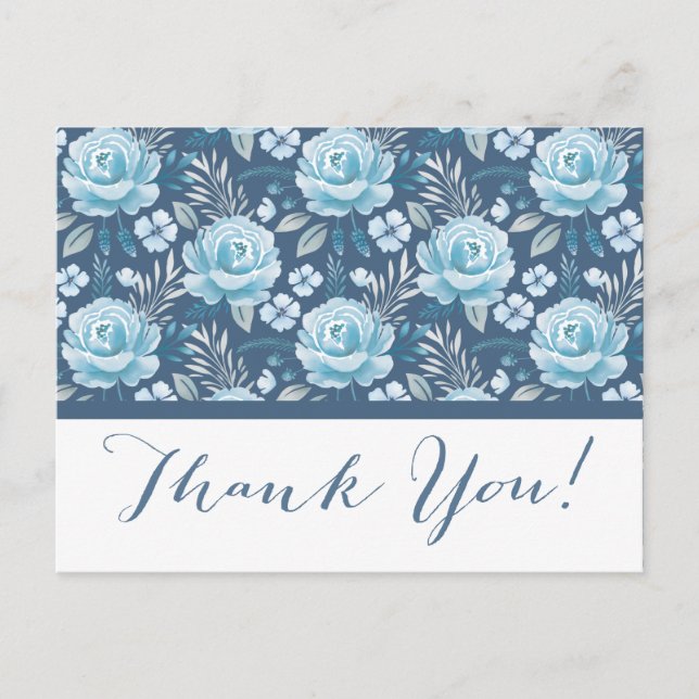 Elegant Wedding Thank You Postcard (Front)