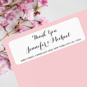 Elegant Wedding Thank You Return Address Label