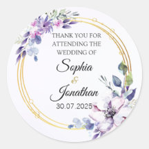Elegant Wedding Thank You Sticker