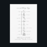 Elegant Wedding Timeline Order Of Events Enclosure Card<br><div class="desc">This is an elegant black and white wedding timeline insert card. Edit most wording and all colours. // For matching items, please visit the "SAWYER" collection in the Sincerely By Nicole Zazzle store. * If you like this design but don't see it available for something you are looking for, please...</div>