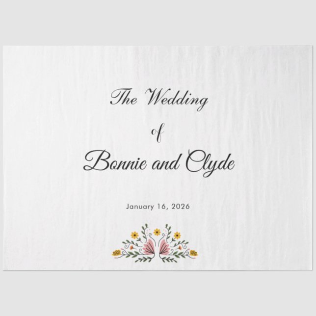 Elegant Wedding Tissue Paper for Gift Wrapping (Front)