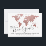 Elegant Wedding Travel Ideas Advice<br><div class="desc">Create a unique and fun guest book alternative for a travel bridal shower theme or destination wedding couple who loves to travel with these fun travel advice cards with a rose gold pink and white world map for guests to mark their favourite vacation spots and describe their suggestion on the...</div>