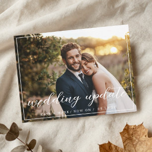 Elegant Wedding Update Announcement Photo Postcard