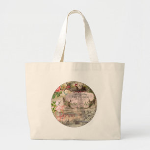 Elegant Wedding Vintage Marriage Antique Vintage Large Tote Bag
