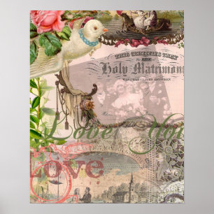 Elegant Wedding Vintage Marriage Antique Vintage Poster