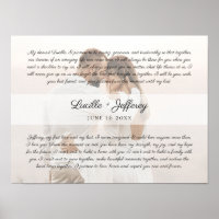 Elegant Wedding Vow Art  Anniversary Couples Photo