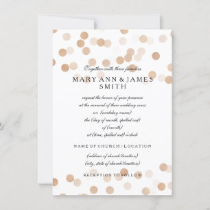 Elegant Wedding Vow Renewal Copper Foil Glitter Invitation