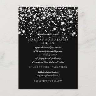 Elegant Wedding Vow Renewal Silver Midnight Glam Invitation
