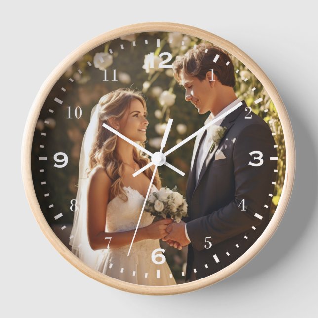 Elegant Wedding Wall Clock (Front)
