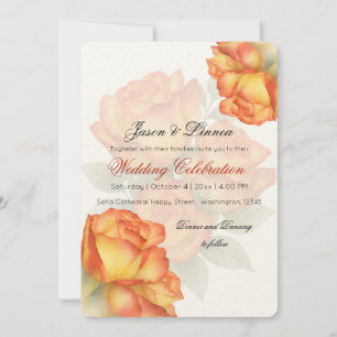 Elegant Wedding Watercolor Roses Pastel Petals Invitation
