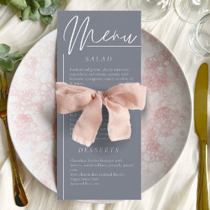 Elegant wedding watercolorFlower gloomyGray dinner Menu