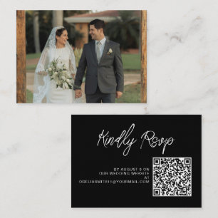 Elegant Wedding Website RSVP QR Code Photo Enclosure Card