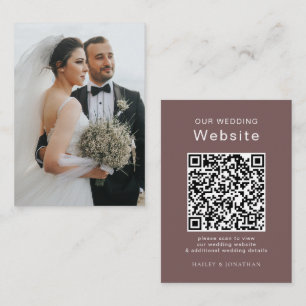 Elegant Wedding Website RSVP QR Code Photo Enclosure Card