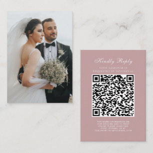 Elegant Wedding Website RSVP QR Code Photo Enclosure Card