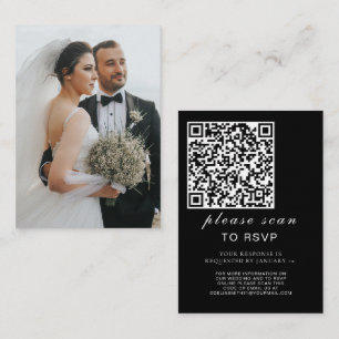 Elegant Wedding Website RSVP QR Code Photo Enclosure Card