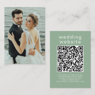 Elegant Wedding Website RSVP QR Code Photo Enclosure Card