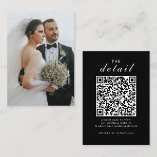 Elegant Wedding Website RSVP QR Code Photo Enclosure Card