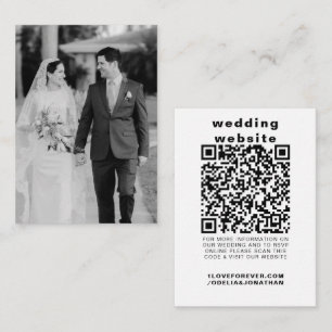 Elegant Wedding Website RSVP QR Code Photo Enclosure Card