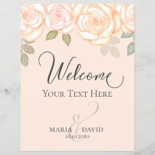 Elegant Wedding Welcome Create Your Own Coral Flyer