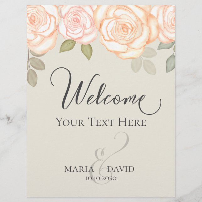 Elegant Wedding Welcome Create Your Own Sage Green Flyer (Front)